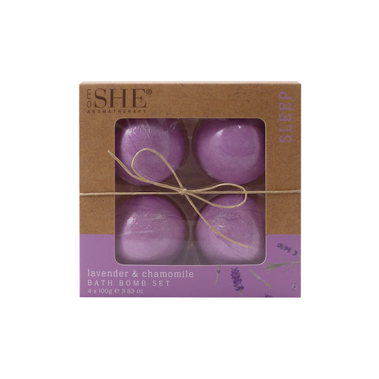Natural 4 x 100g Bath Bombs - Sleep – Lavender & Chamomile