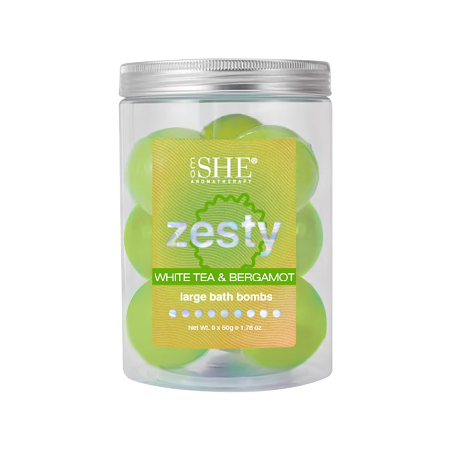 Fresh 9 x 50g Bath Bombs - Zesty - White Tea & Bergamot