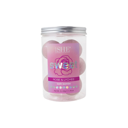 Fresh 9 x 50g Bath Bombs - Sweet - Rose & Lychee